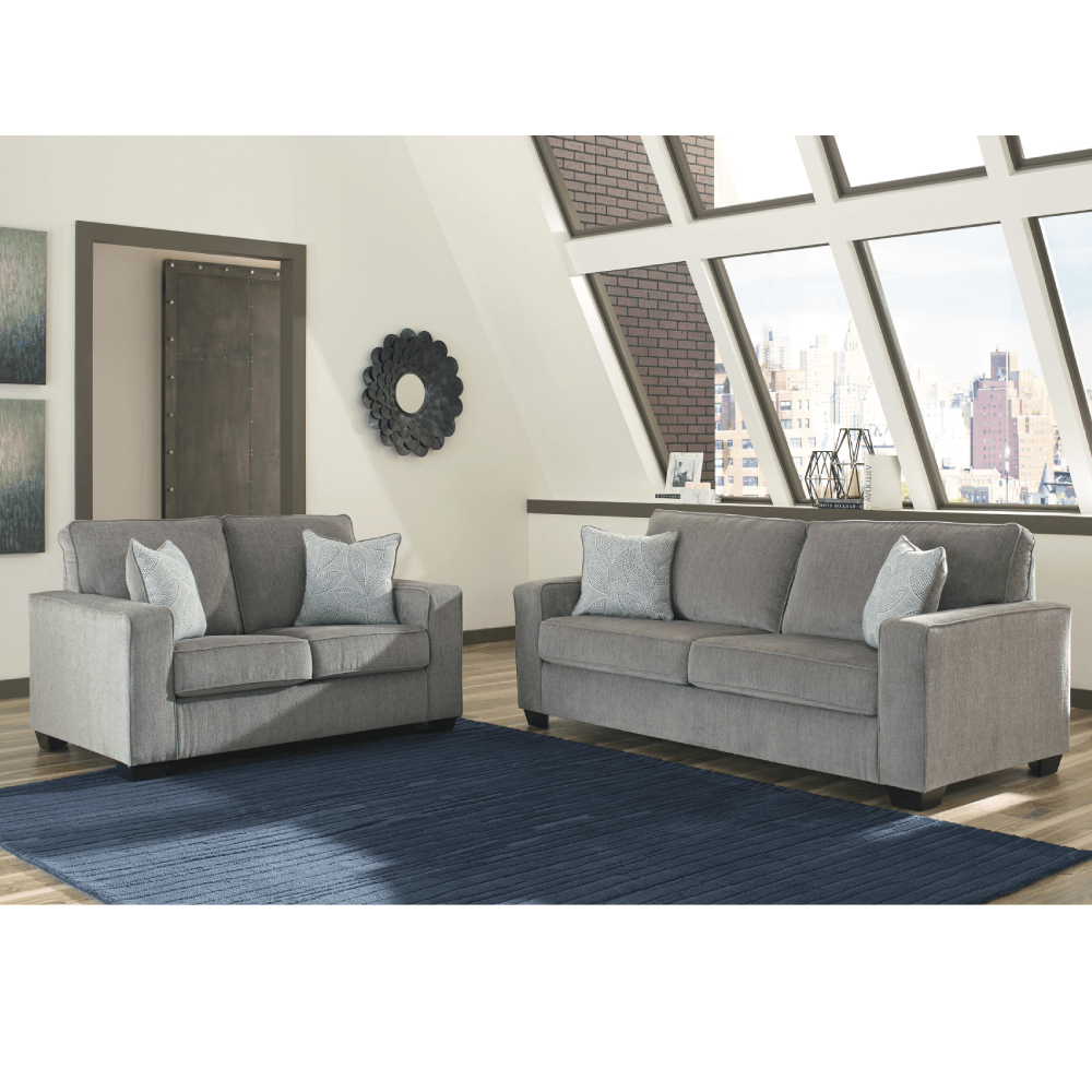 Altari Sofa and Loveseat Set in Alloy Grey By Ashley