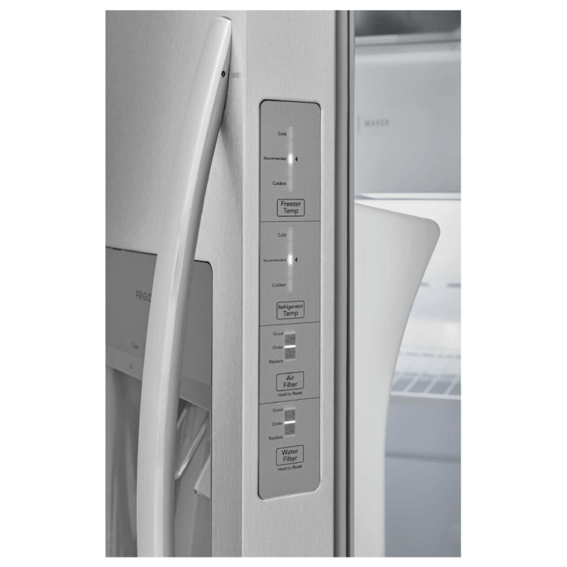 Frigidaire 22.3 Cu. Ft. 33" Standard Depth Side by Side Refrigerator Close up of controls product image