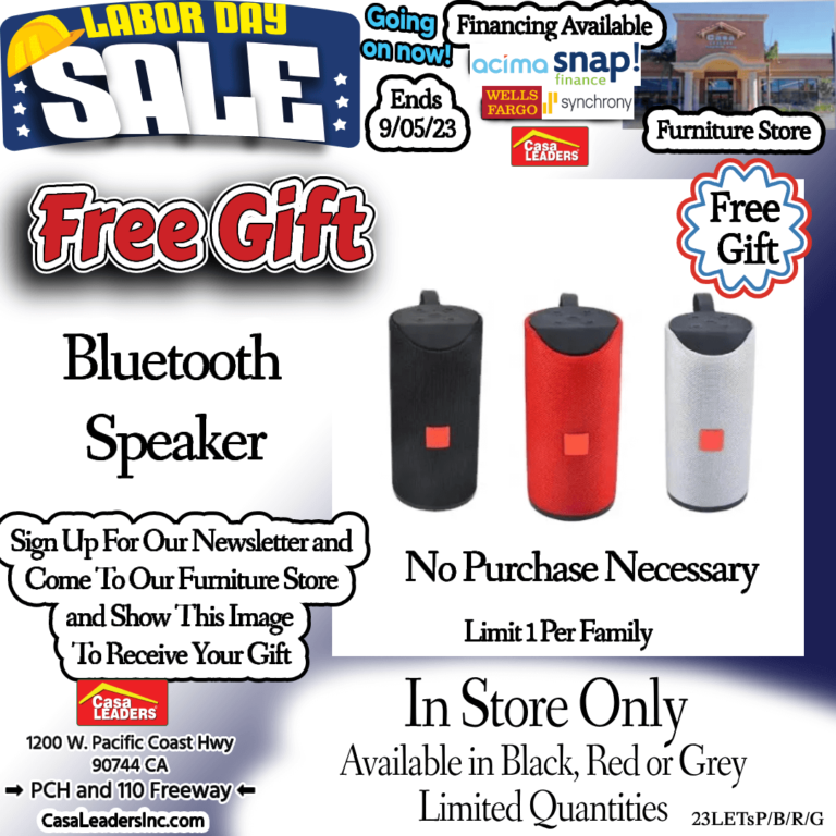 Labor Day Sale Free Speaker For Signing Up for our Newsletter