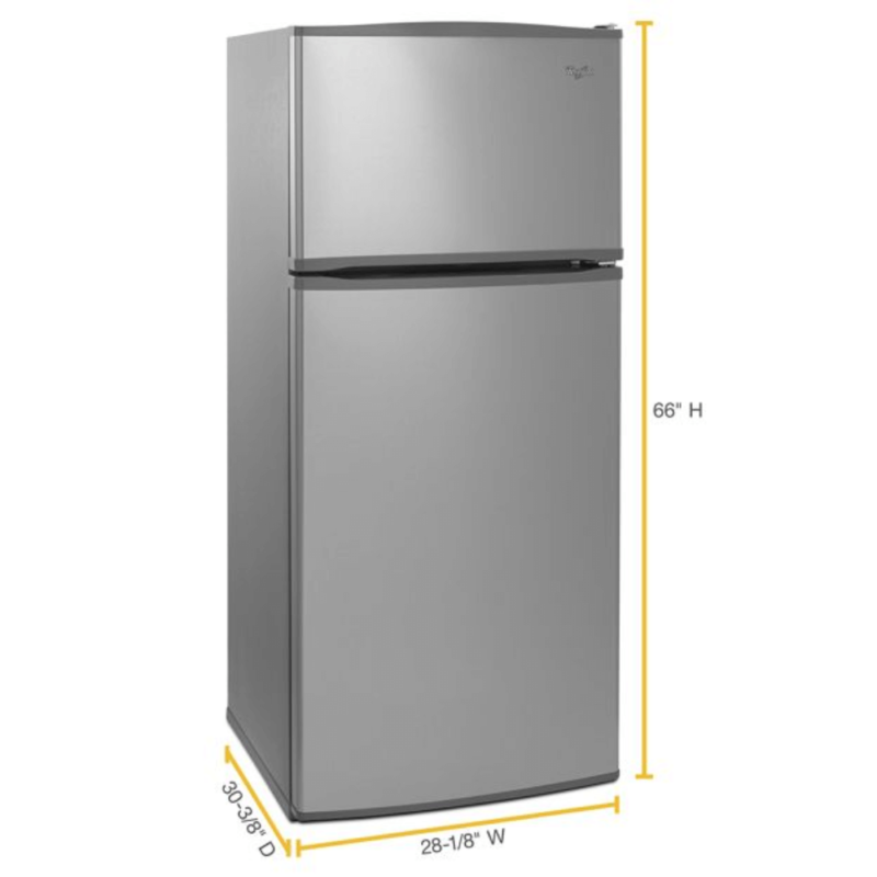 Whirlpool 28-inch Wide Top Freezer Refrigerator - 16 Cu. Ft. with dimensions product image