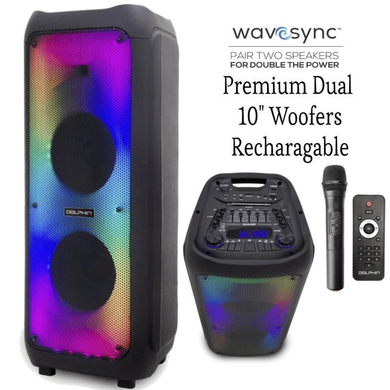 Premium Dual 10” Rechargeable Party Speaker By Dolphin product image