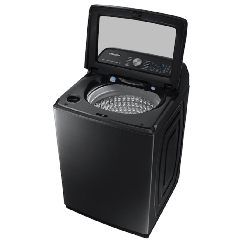 5.1 cu. ft. Smart Top Load Washer with ActiveWave™ Agitator and Super Speed Wash in Brushed Black lid open product image