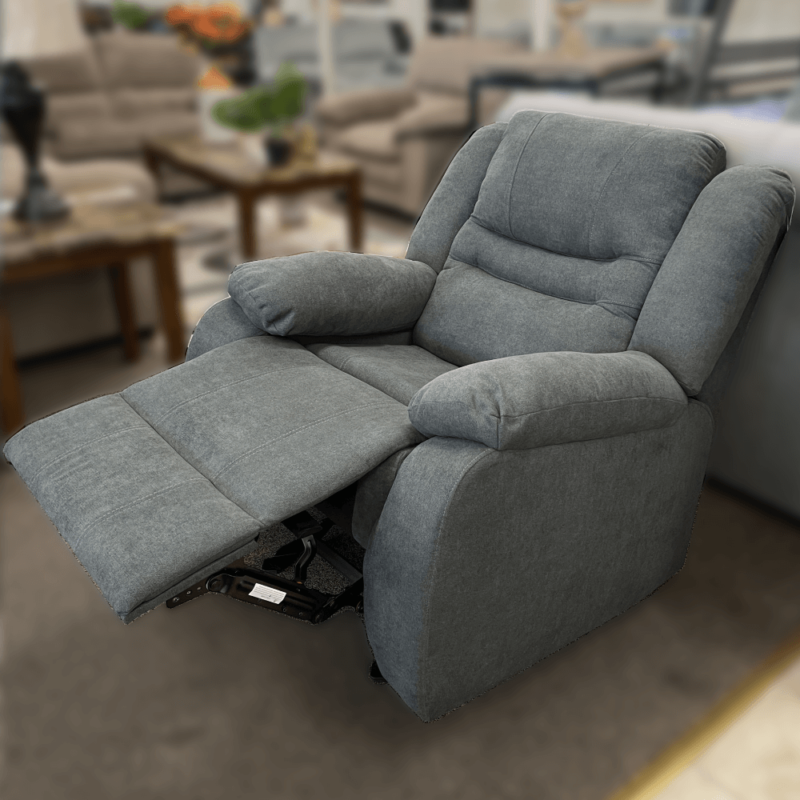 Stefan Rocker Recliner By Primo in grey reclined product image