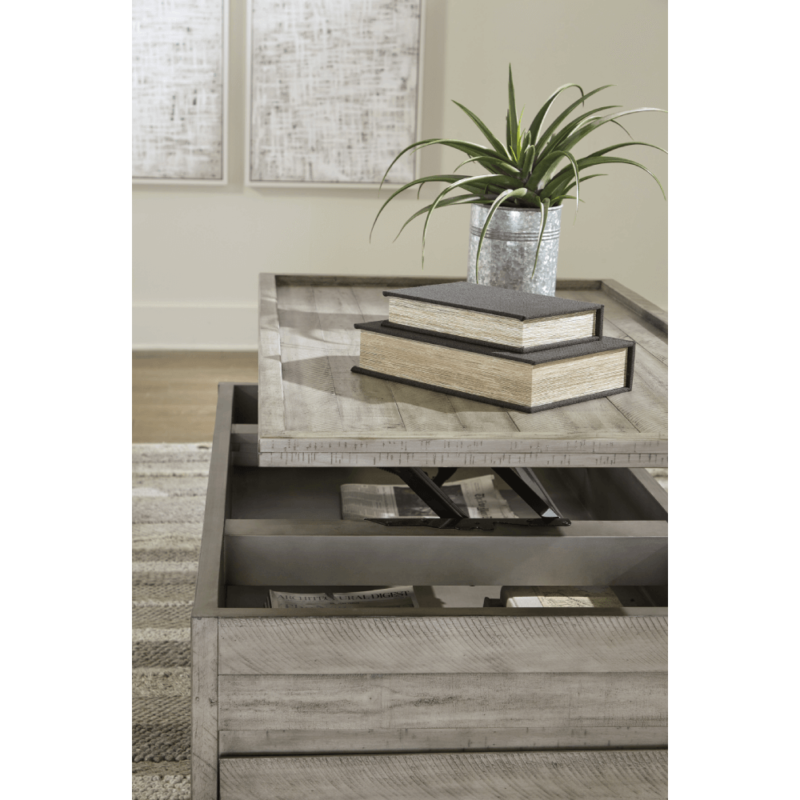 Naydell Lift Top Coffee Table By Ashley lift top close up product image