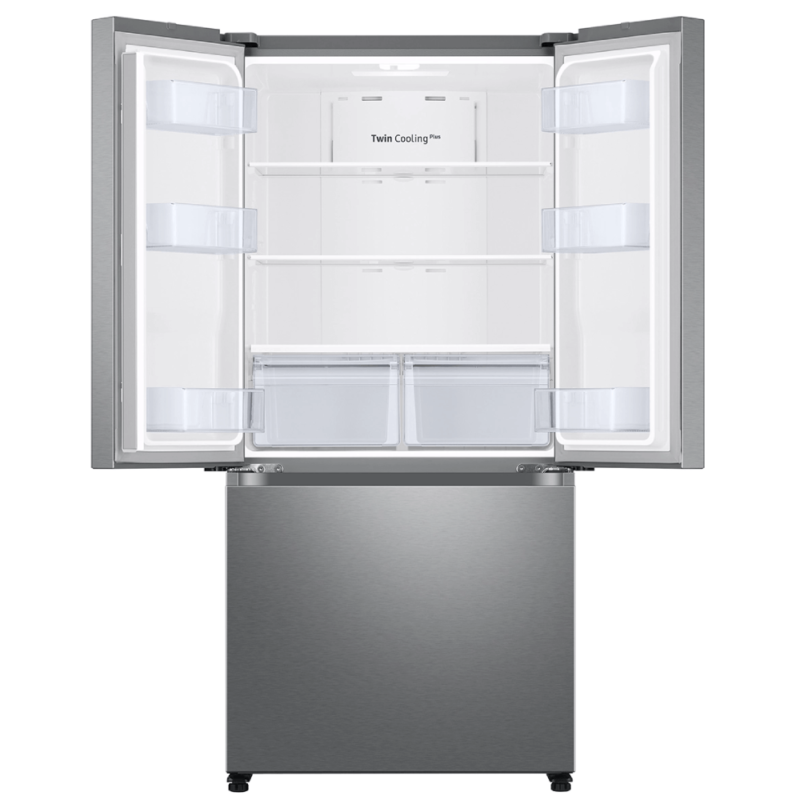 Samsung 18 Cu. Ft. Smart Counter Depth 3-Door French Door Refrigerator in Stainless Steel opened product image