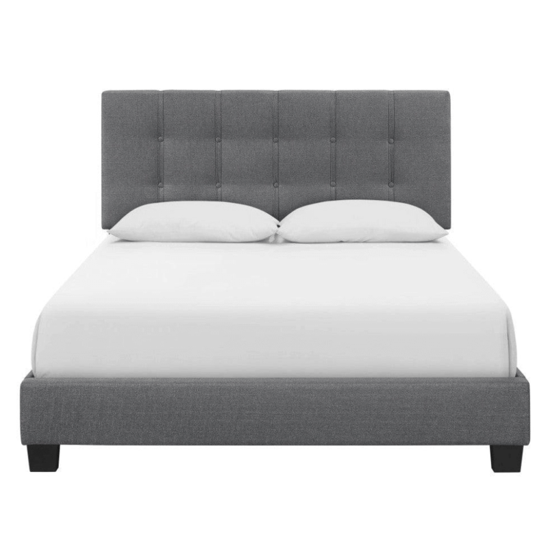 Queen Platform Bed in Grey By Home Elegance no background head on product image