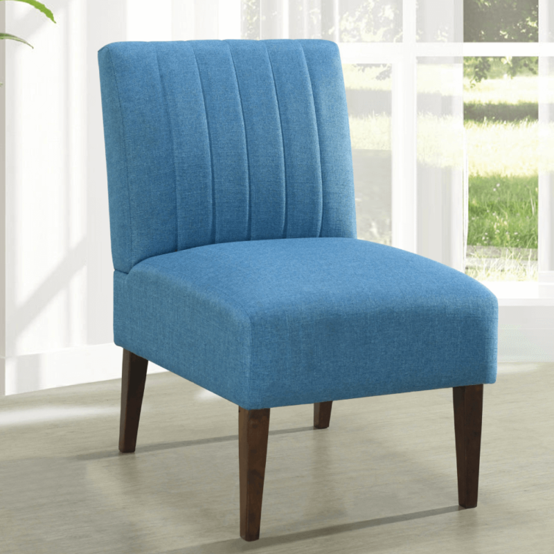 Minimalistic Blue Fabric Accent Chair By Home Elegance product image