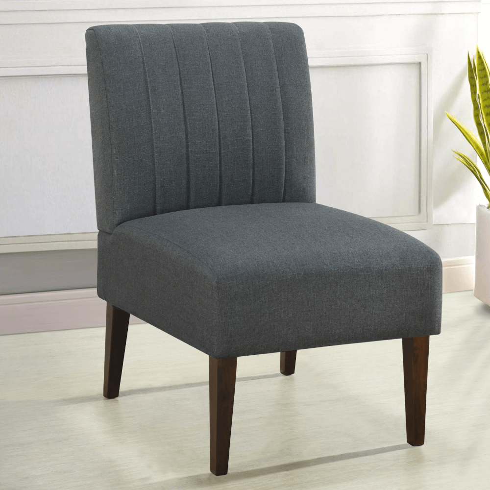 Minimalistic Dark Grey Fabric Accent Chair By Home Elegance