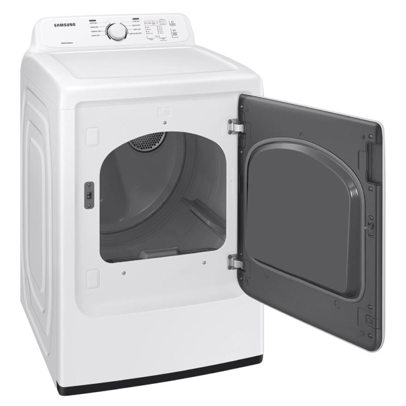 Samsung 7.2 cu. ft. Gas Dryer with Sensor Dry and 8 Drying Cycles in White angled and door open product image