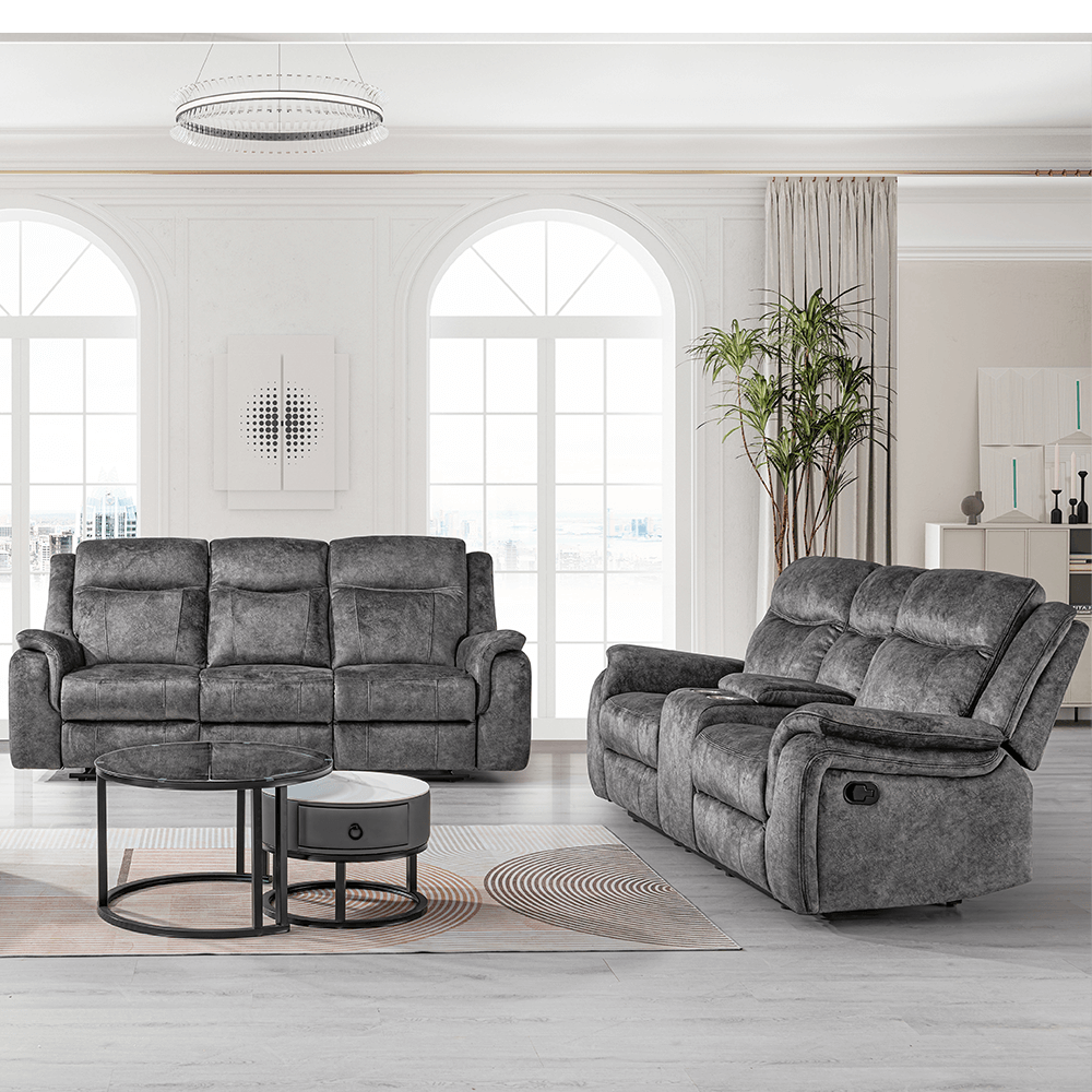 Park City Reclining Sofa and Loveseat Set By New Classic Furniture