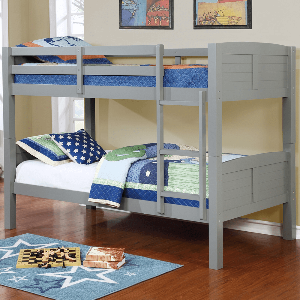 Grey Twin over Twin Bunk Bed 8431 By Asia Direct