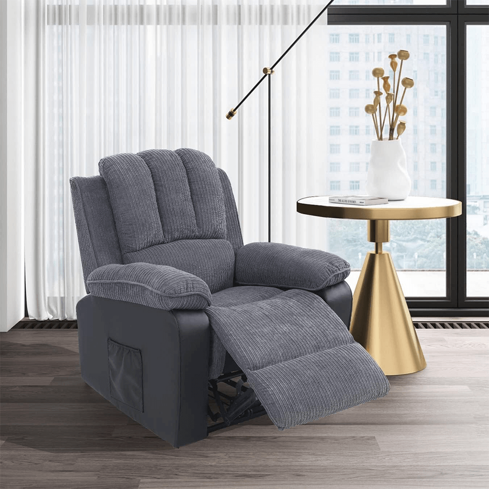 Massage Reclining Chair With Heat and Massage in Grey By Simple Relax